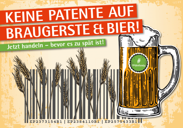 Keine Patente auf Braugerste und Bier